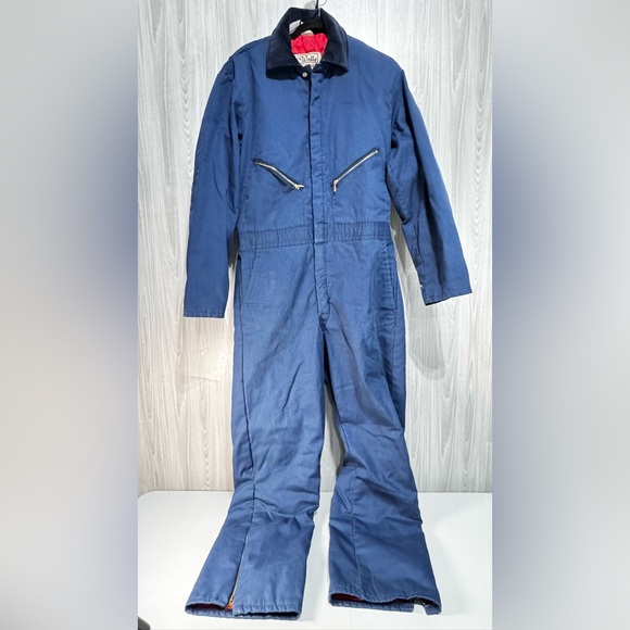 Vintage Walls Blizzard Pruf Insulated  Canvas Coveralls Mens Med Tall 38-40 Blue - Picture 1 of 7